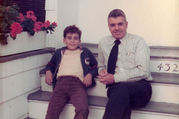 Paul and his dad in 1973